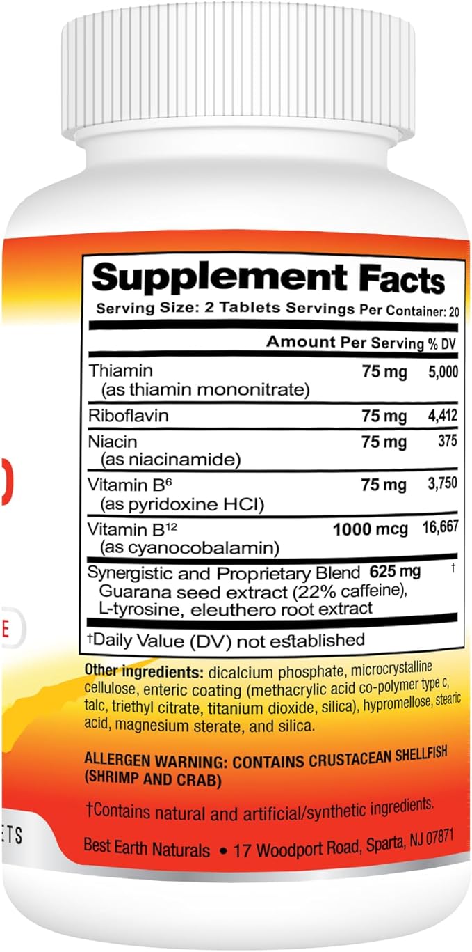 Best Earth Naturals Wake Up Formula, Supplement Delayed Time Release Energy 40 Count