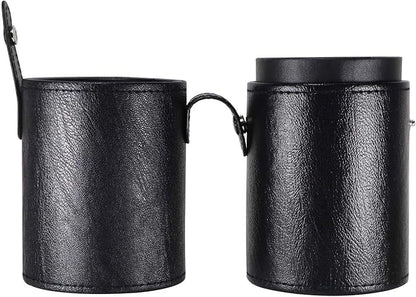 Portable Makeup Brush Case,Pu Leather Makeup Brush Holder with Button,Travel Cup Storage Dustproof Makeup Cosmetic Bags for Women (Black)