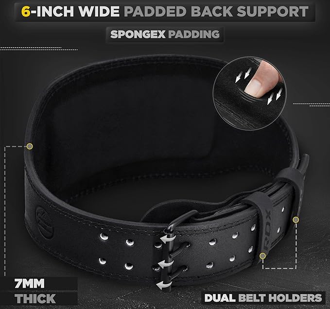 RDX Weight Lifting Belt Gym Fitness 4” 6” 6” Padded 10 Adjustable