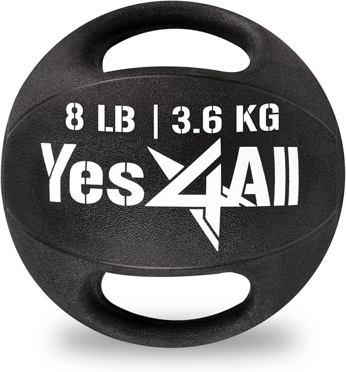 Yes4All Medicine Ball Dual Grip/Exercise Weighted Ball