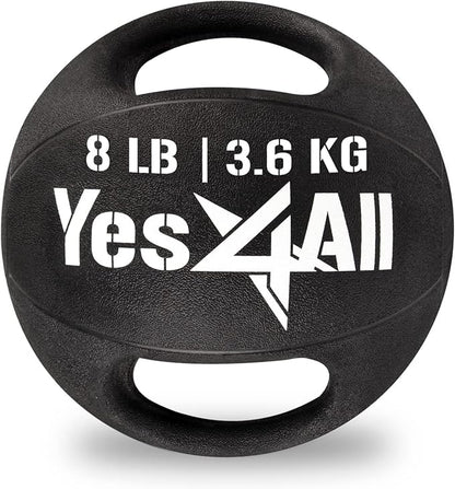 Yes4All Medicine Ball Dual Grip/Exercise Weighted Ball