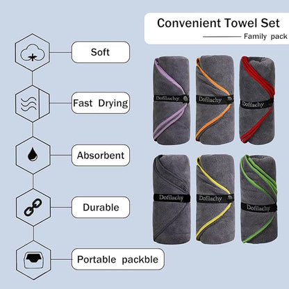 Dofilachy 6 Pack Camping Towel - Camping Towels 24” x 48”