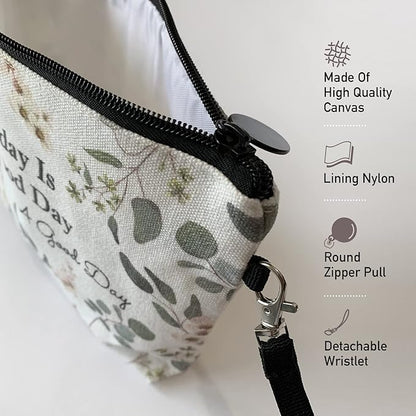Hglian Eucalyptus Travel Makeup Bag Cosmetic Bags,Inspirational Pouch for Purse Toiletry Accessories Organizer,Gifts for Women
