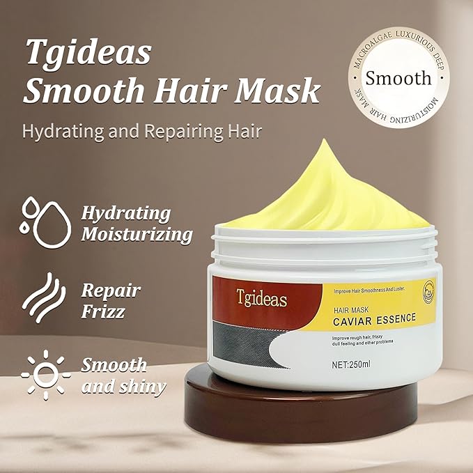 Hydrating Collagen Hair Mask for Dry Damaged Hair-Deep Repair Conditioning Treatment Hair Smooth Masque for All Hair Types 8.45 Oz