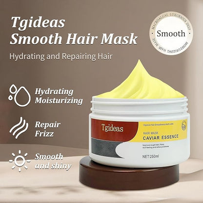 Hydrating Collagen Hair Mask for Dry Damaged Hair-Deep Repair Conditioning Treatment Hair Smooth Masque for All Hair Types 8.45 Oz