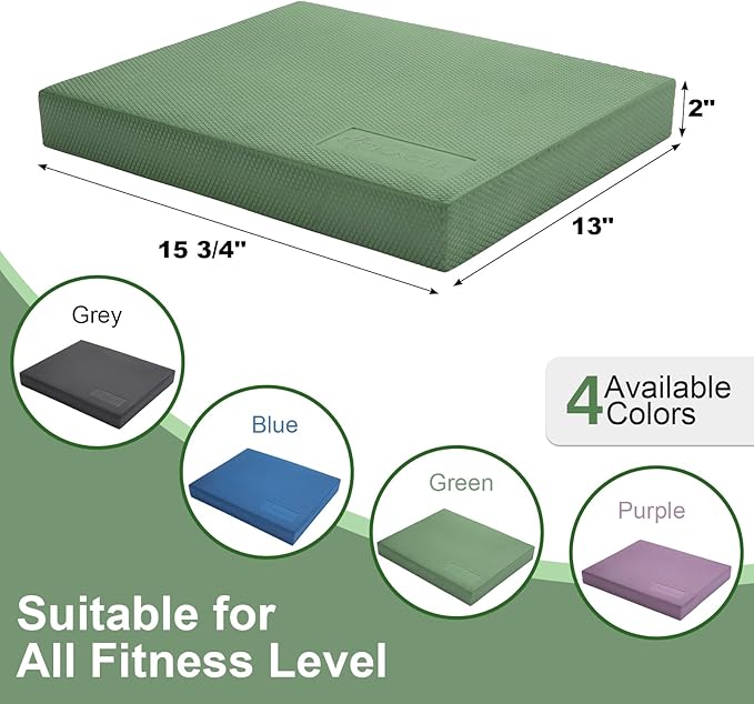 StrongTek Professional Foam Exercise Balance Pad - 15.8" 13" x 2", High-Density