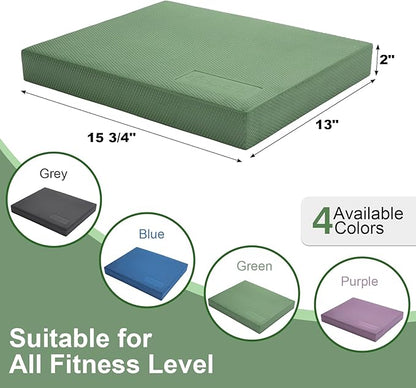 StrongTek Professional Foam Exercise Balance Pad - 15.8" 13" x 2", High-Density