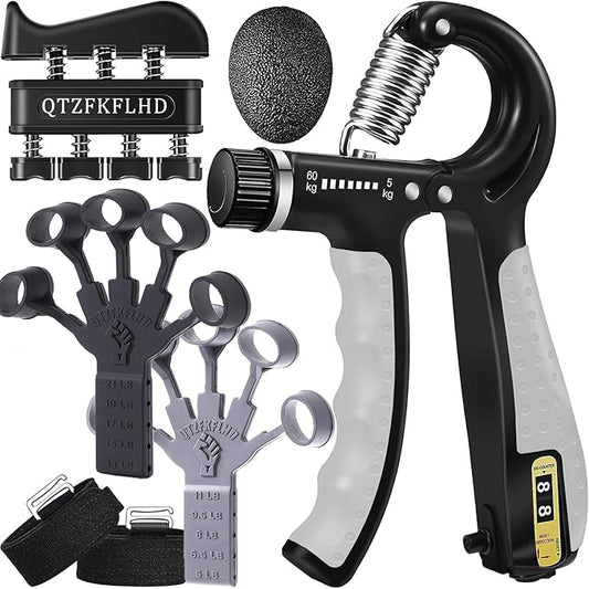 Grip Strength Trainer with Forearm Strengthener Recover(5 PCS)