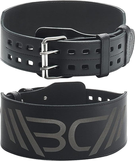 WARM BODY COLD MIND Leather Weight Lifting Belt 4" Adjustable