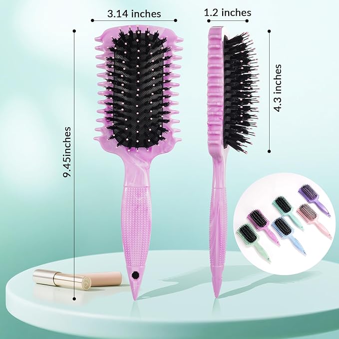 Curl Defining Brush, Volume Curly Hair Brush Products for Effortlessly Detangling Shaping and Styling Women's Men's Curls on All Wet or Dry Hair Types, Reduces Frizz (Marble Purple)