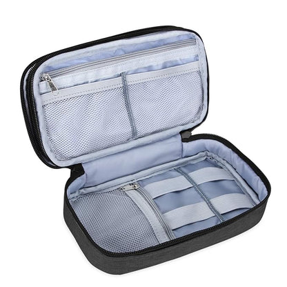 Teamoy Travel Makeup Brush Bag(up to 8.5"), Professional Cosmetic Bags Organizer Case with Handle Strap for Makeup Brushes and Beauty Supplies-Small, Black (No Accessories Included)