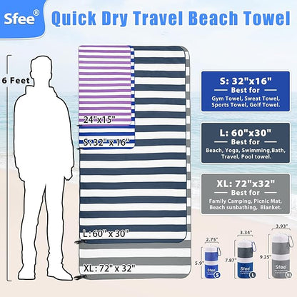Sfee 2 in 1 Microfiber Oversized Beach Towel