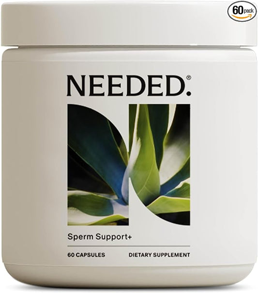 Needed. Sperm Support - Fertility Supplements for Men - Clinically Studied Botanical Ingredients for A Whole Body Approach to Male Fertility - Prenatal Vitamins - 120 Capsules, 30 Day Supply