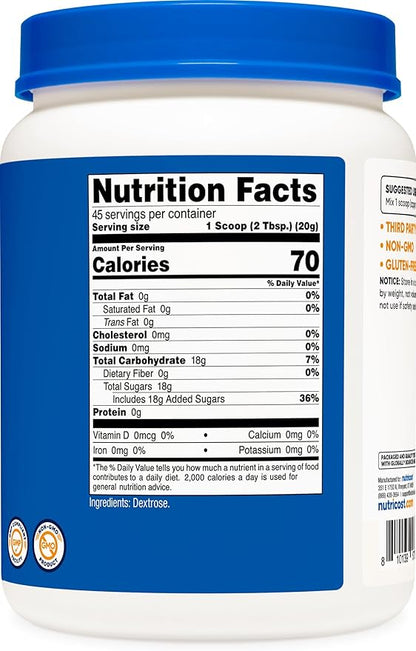 Nutricost Dextrose Powder 2 LBS - Non-GMO, Gluten Free