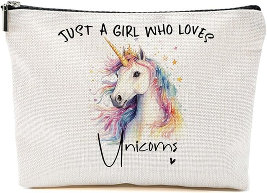 Unicorn Gifts Makeup Bag, Unicorn Gift Cosmetic Bag Travel Organizer Bags, Unicorns Lovers Makeup Pouch, Christmas Birthday Animal Lovers Gifts for Women Girls Friends Daughter