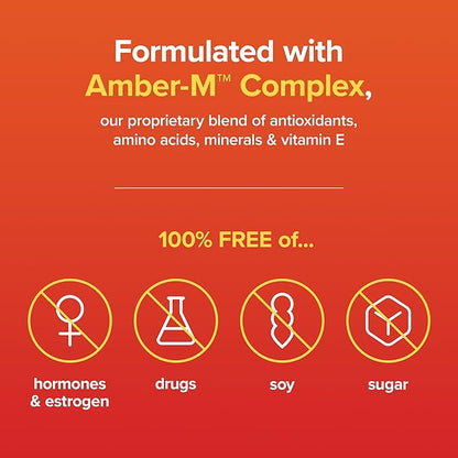 Amberen Menopause Supplements for Women, Multi-Symptom Relief, Vitamin E & Unique Amberen Compound, Helps Support Hormone Balance, Hot Flashes & Night Sweats, Sugar Free, Orange Flavor, 60 Gummies