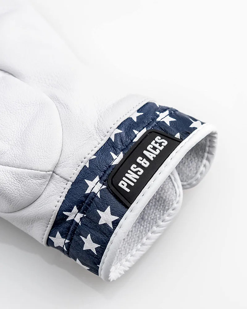Pins & Aces - Stars Golf Glove Design - Premium AAA Cabretta Leather, Long-Lasting Durable Tour Glove for Men or Women - Premium Leather Golf Glove Left & Right Hand