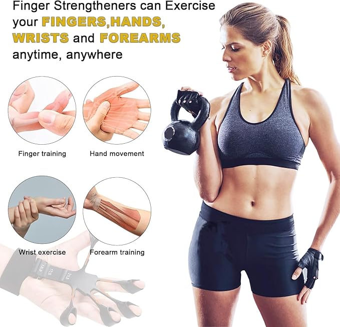 Gripster,Forearm Strengthener & Finger Strengthener,2PCS Upgraded Grip Strength Trainer,6 Resistant