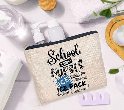 IWXYI School Nurse Makeup Bag - Zipper Pouch Travel Toiletry Gift