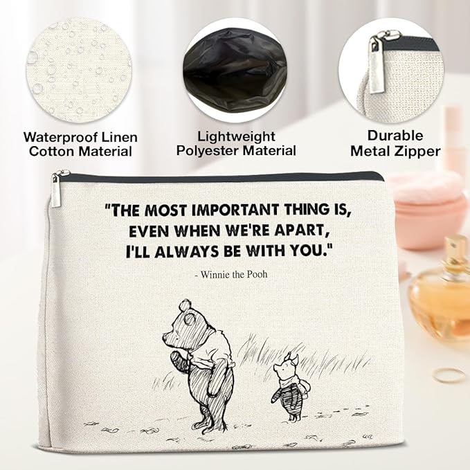 YeleY Friendship Cosmetic Bag Gift Classic Pooh Bear Gifts for Women Girls Friends Classic Pooh Bear Makeup Zipper Pouch