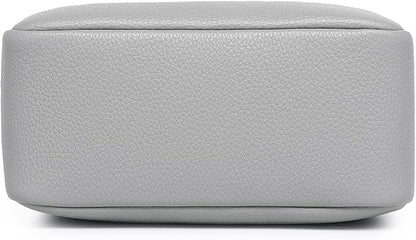 PU leather Organizer Bag Lightweight Cosmetic Bag with Ring Clasp Perfect Travel Makeup Bag for Women (Shark Gray/PU)