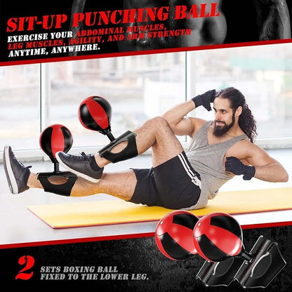 Sit Up Boxing Balls, Speed Punching Bag, Solid Ab and Arm Workout Equipment for Your Home, More Exercise Fun Than an Ab Machine or Ab Roller, Get Abdominal Gym Equipment Right in Your Home (2 Pack)