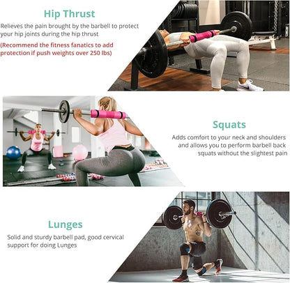 VINTEAM Barbell Pad Set for Squats Hip Thrusts 2 Gym 2 Hip