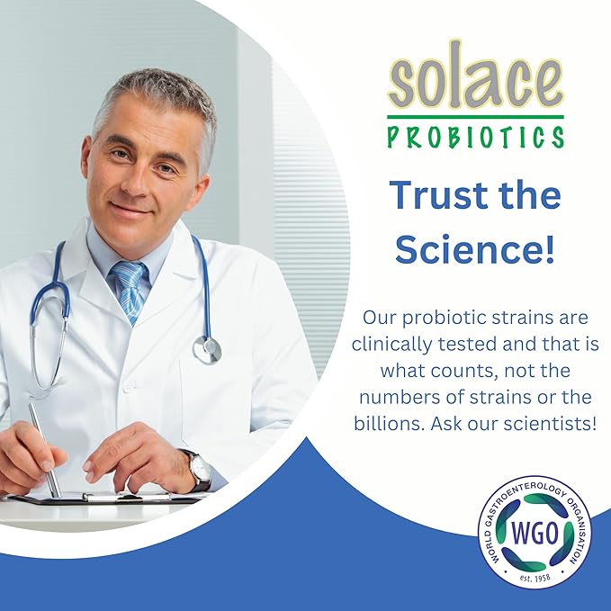 Solace Probiotics Liquid Formula for Adults and Kids - Concentrated Blend for Digestive Health and Immunity, Clinically Researched, Easy Syringe Application, Hypoallergenic - 15mL