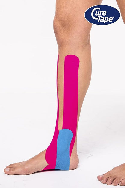 CureTape Sports | Kinesiology Tape for Muscle & Joint Pain | Elastic Therapeutic Tape | Waterproof Athletic Tape | Medical K Tape | 30% Stronger Adhesion | Blue | 2inx16ft | (Pack of 1)
