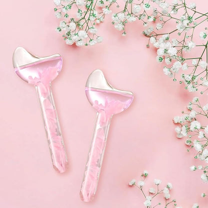 Ice Globes - Tighten Skin and Reduce Puffiness, Facial Cold or Hot Skin Massagers, Enhance Circulation for Face (Pink)