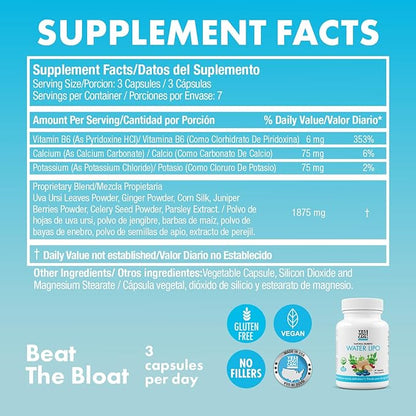 Yes You Can! Natural Water Lipo Pills - Diuretic Cleanse with Electrolytes & Vitamins - Helps with Water Retention - Gluten-Free, 21 Capsules Per Bottle (2 Pack)