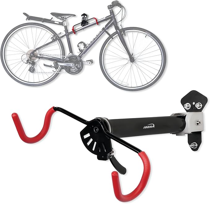 Ibera Wall Mount Hanger, Indoor Bicycle Hook Holder Storage Rack for Home or Garage