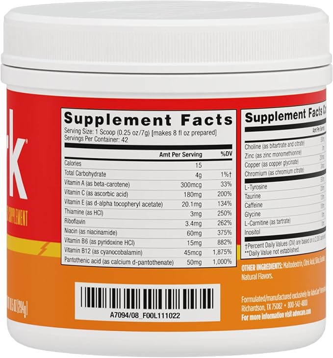 AdvoCare Spark Vitamin & Amino Acid Supplement - Focus & Energy Drink Powder Mix with Vitamin A, B-6, C & E - Also Includes L-Carnitine & L-Tyrosine - Mandarin Orange, 10.5 oz