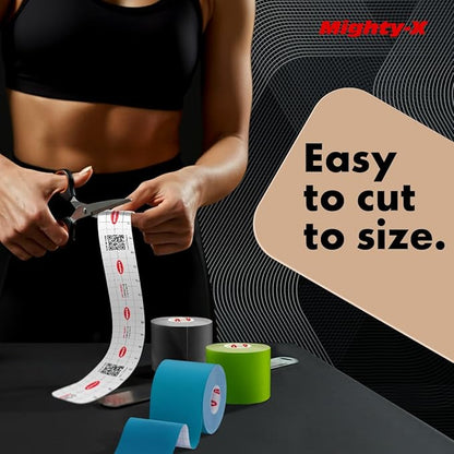 Waterproof Kinesiology Tape - [3 Rolls] - Kinetic Tape - Joints Support & Muscle Pain Relief - 16.4 ft Uncut Knee Tape + 50 Videos - Beige Muscle Tape