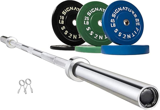 Signature Fitness 2" Olympic Bumper Plate Weight Plates 7FT Olympic