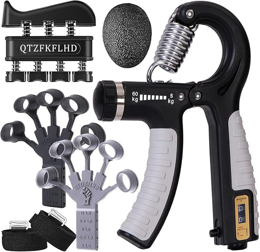 Grip Strength Trainer with Forearm Strengthener Recover(5 PCS)