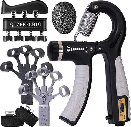 Grip Strength Trainer with Forearm Strengthener Recover(5 PCS)