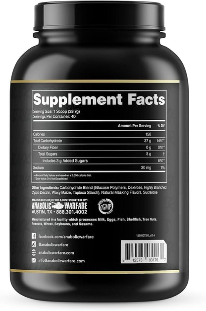 Anabolic Warfare Glyco Surge Glycogen Supplement Performance Carbs to Help Lean Muscle Growth, Post Workout Recovery and Endurance* (Natural - 40 Servings)