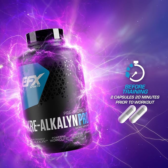 EFX Sports Kre-Alkalyn Pro | pH Correct Creatine Monohydrate Pill Supplement | Muscle Building Pre Workout for Men & Women
