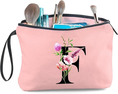 SEAMOON Birthday Thank You Appreciation Monogrammed Gifts for Mom Aunt Teacher Sister Friend Coworkers Bride Bridesmaid Makeup Cosmetic Bag with Mirror Mothers Day Christmas Graduation F