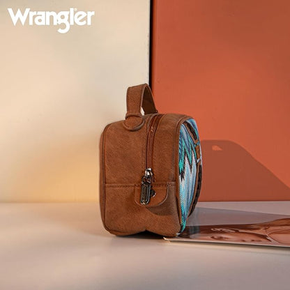 Wrangler Makeup Pouch Bag Mini Western Toiletry Purse Cosmetic Organizer Paisley Travel Pouch for Women