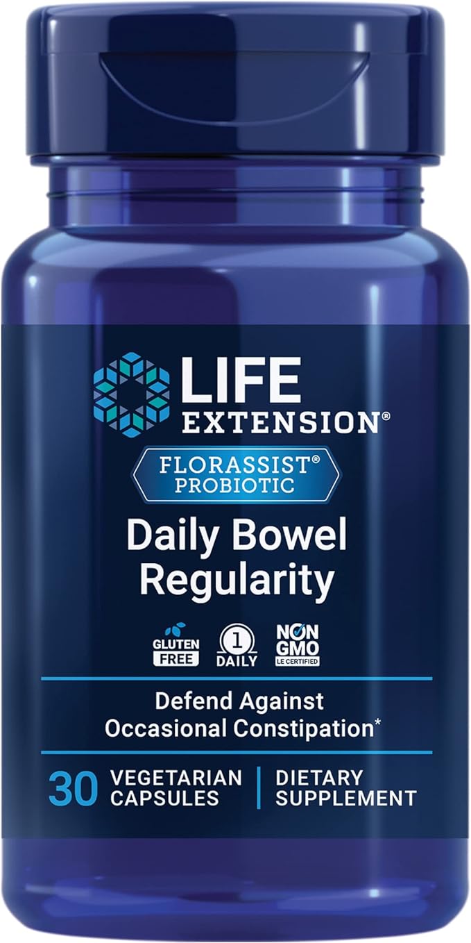 Life Extension FLORASSIST Daily Bowel Regularity, 30 Vegetarian Capsules