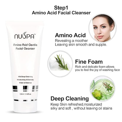 Skin Care Sets Overnight Nourishing Face Cream, Under Eye Cream, Face Wash Collagen Moisturizer with Hyaluronic Acid, Amino Acid, Vitamin E Hydrating for Dry Skin with Gift Tote Bag for Women ,Men