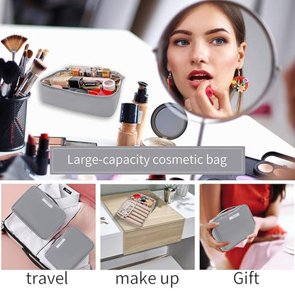 Travel Makeup Bag Cosmetic Bag Makeup Bag Toiletry bag for women and men (Grey)