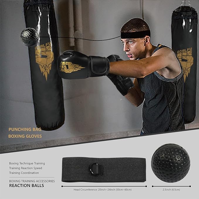 Hanging Punching Bag for Adults, 4ft PU Heavy Unfilled Boxing Bag Set with 10OZ Boxing Gloves for Kickboxing Boxing Karate Home Gym