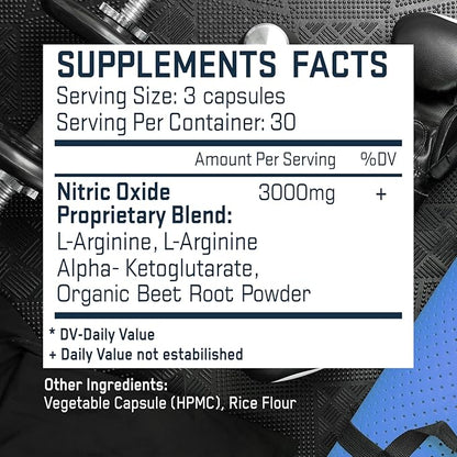 L Arginine 3,150mg (180 Capsules) - L-Arginine Supplement for Men and Women with Nitric Oxide Precursor, LArginine Supplement