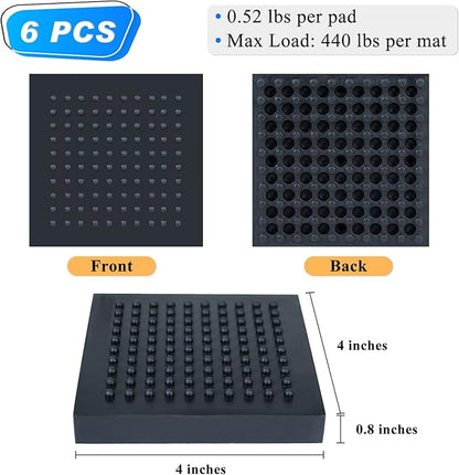 BXI Exercise Equipment Mat - 4 x 4 0.8 Inches 6 Pcs