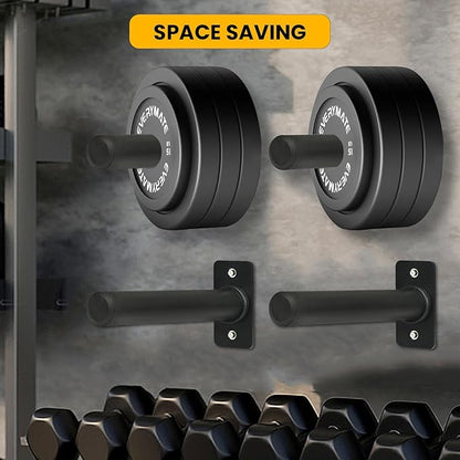 Weight Plate Holder, Wall Mounted Weight Rack for 1" and 2" Olympic Weight Plates, Home Gym Storage with 8pcs Steel Expansion Bolts Weight Storage Racks