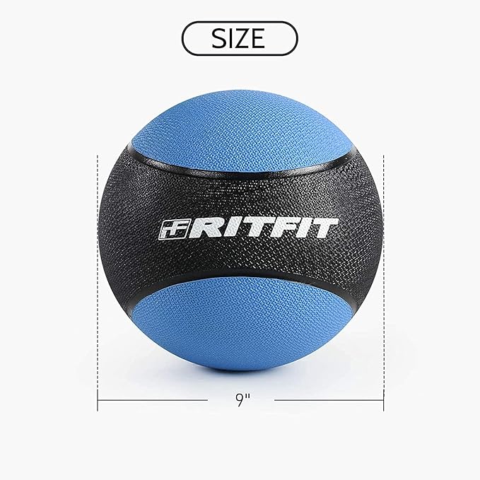 RitFit Weighted Medicine Ball - Non-Slip Rubber Shell
