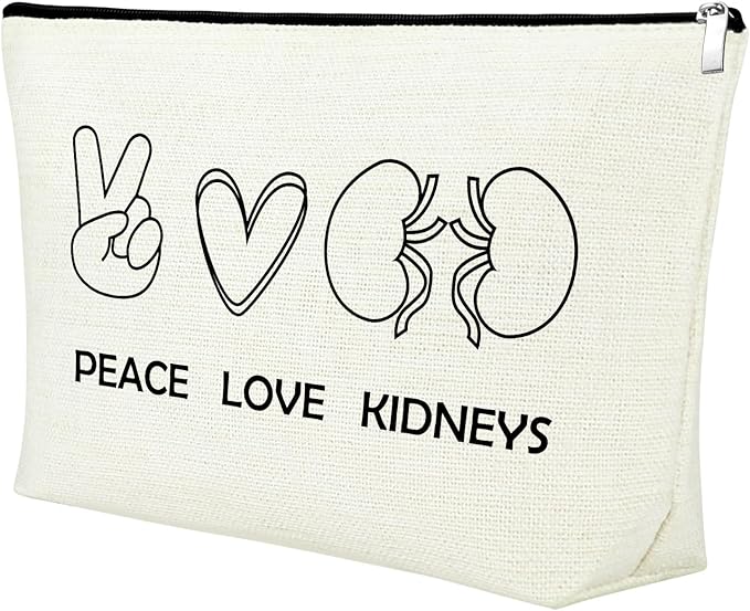 Kidney Transplant Gift Makeup Bag Kidney Donor Gifts for Women Nephrology Nurse Gift Nephrology Doctor Appreciation Cosmetic Bag Christmas Birthday Present for Dialysis Nurse Student Travel Pouch